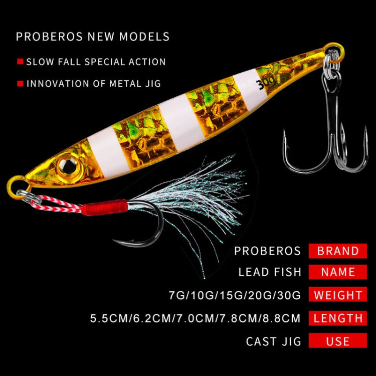 PROBEROS LF126 Long Casting Lead Fish Bait Freshwater Sea Fishing Fish Lures Sequins Reluova