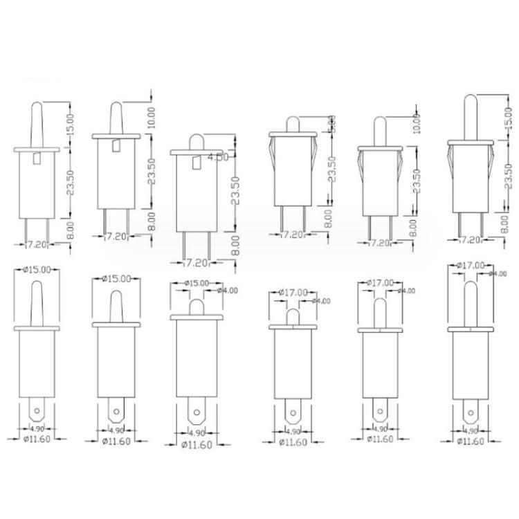 3pcs Refrigerator Door Light Switch Wardrobe Door Self-reset Switch, Size: Normally Closed Large Buckle 4.6mm-Reluova