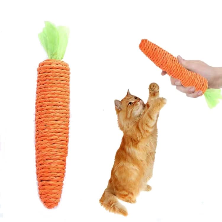 Carrot Cat Chew Rope Toy Bite Resistant Stick Built-in Bell - Reluova