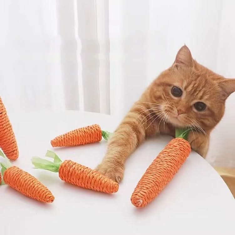 Carrot Cat Chew Rope Toy Bite Resistant Stick Built-in Bell - Reluova