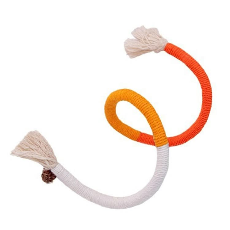 70cm Cat Bite Rope Toy Catnip Cat Teasing Stick(Orange)-Reluova