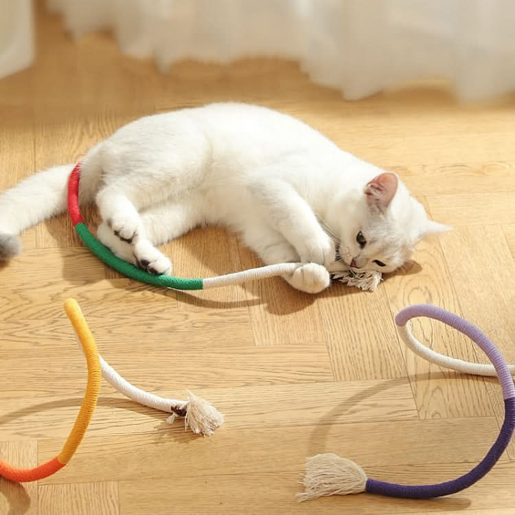 70cm Cat Bite Rope Toy Catnip Cat Teasing Stick(Purple)-Reluova