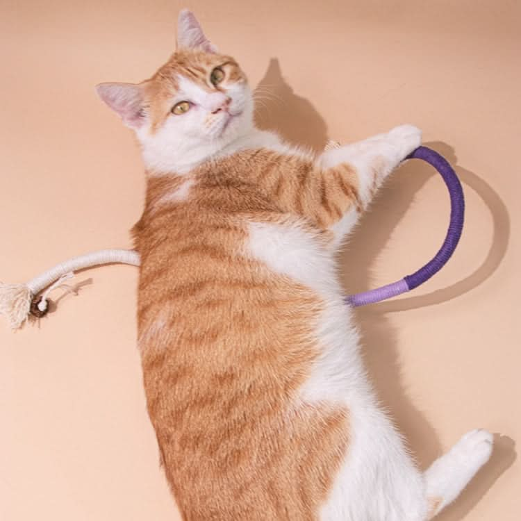 70cm Cat Bite Rope Toy Catnip Cat Teasing Stick(Purple)-Reluova