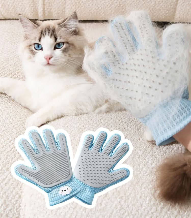 2 in 1 Dog Cat Grooming Gloves Pet Hair Remover Shedding Massage Brush(Upgrade)-Reluova