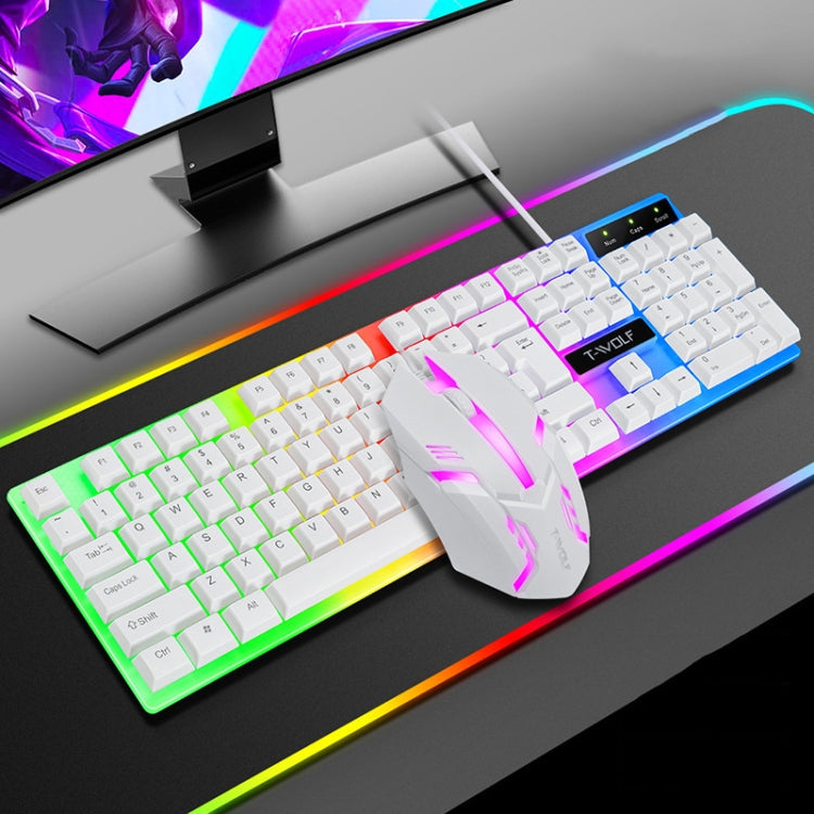 T-WOLF TF230 Colorful Light Effect Game Office Computer Wired Keyboard and Mouse Kit My Store