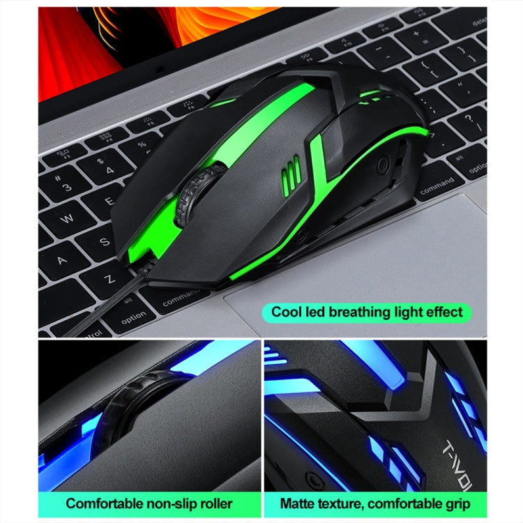 T-WOLF TF230 Colorful Light Effect Game Office Computer Wired Keyboard and Mouse Kit My Store