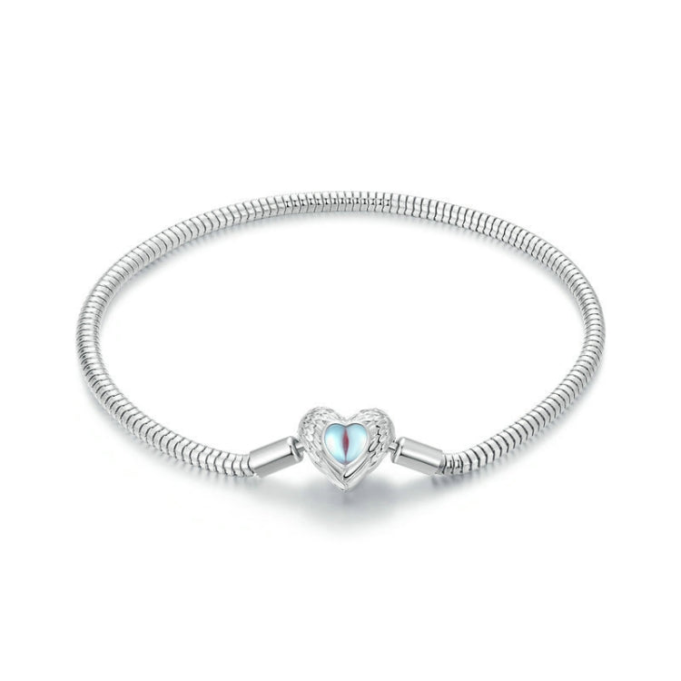 S925 Sterling Silver Plated White Gold Heart DIY Basic Bracelet My Store