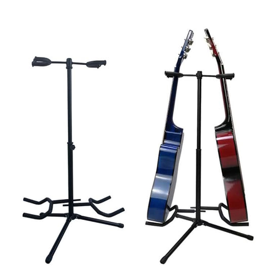 Adjustable Double Guitar Stand Holds Two Electric Or Acoustic Guitars Reluova