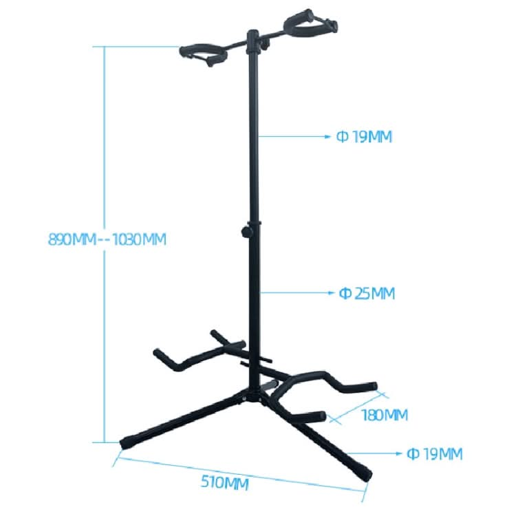 Adjustable Double Guitar Stand Holds Two Electric Or Acoustic Guitars Reluova