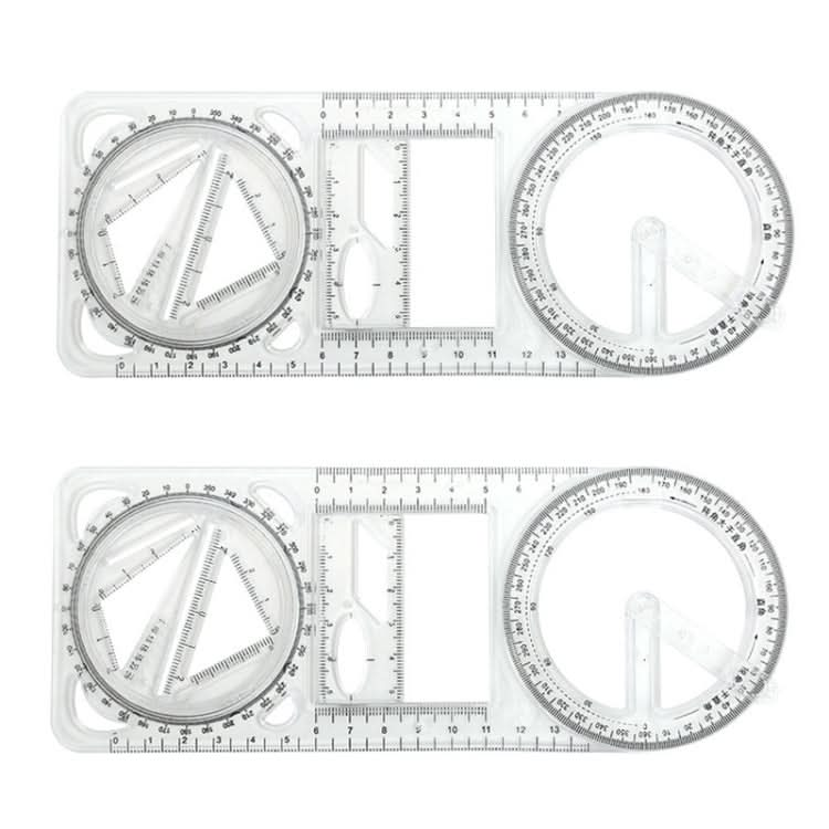 2pcs Multifunctional Drawing Ruler Function Drawing Protractor Geometric Ruler(For Primary School)-Reluova