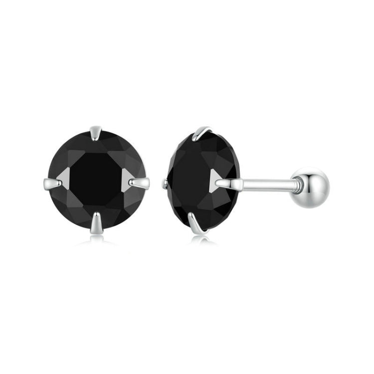 S925 Sterling Silver Platinum Plated Zircon Stud Earrings Jewelry My Store