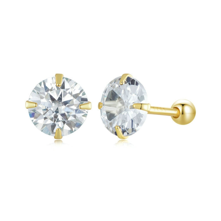 S925 Sterling Silver Platinum Plated Zircon Stud Earrings Jewelry My Store