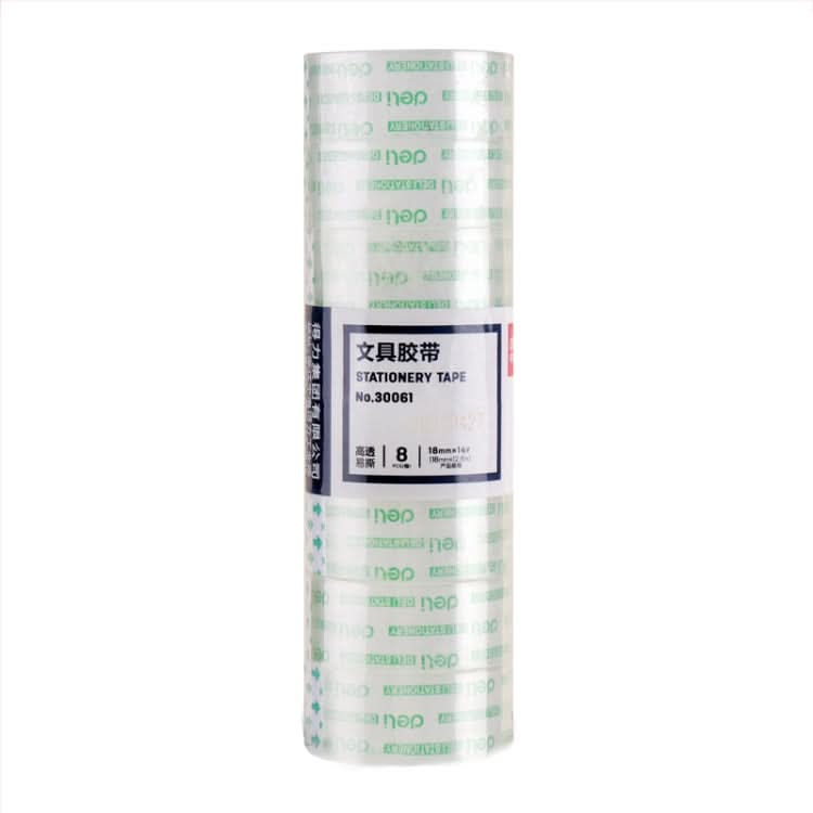 8 Rolls Width 1.8cm x Length 12.8m Deli Small High Viscosity Office Transparent Tape Student Stationery Tape-Reluova