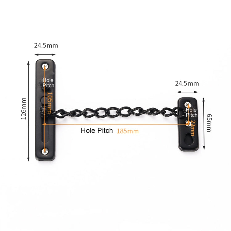 With Insurance Door Buckle Security Chain Anti-burglary Door Chain Latch Household Door Inside Reverse Lock Anti-burglary Buckle My Store