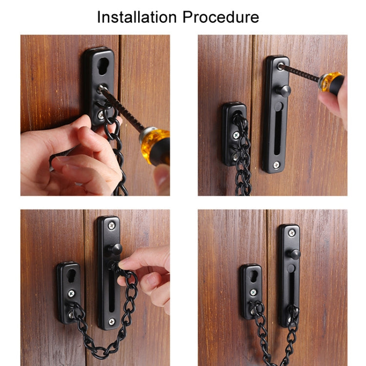 With Insurance Door Buckle Security Chain Anti-burglary Door Chain Latch Household Door Inside Reverse Lock Anti-burglary Buckle My Store