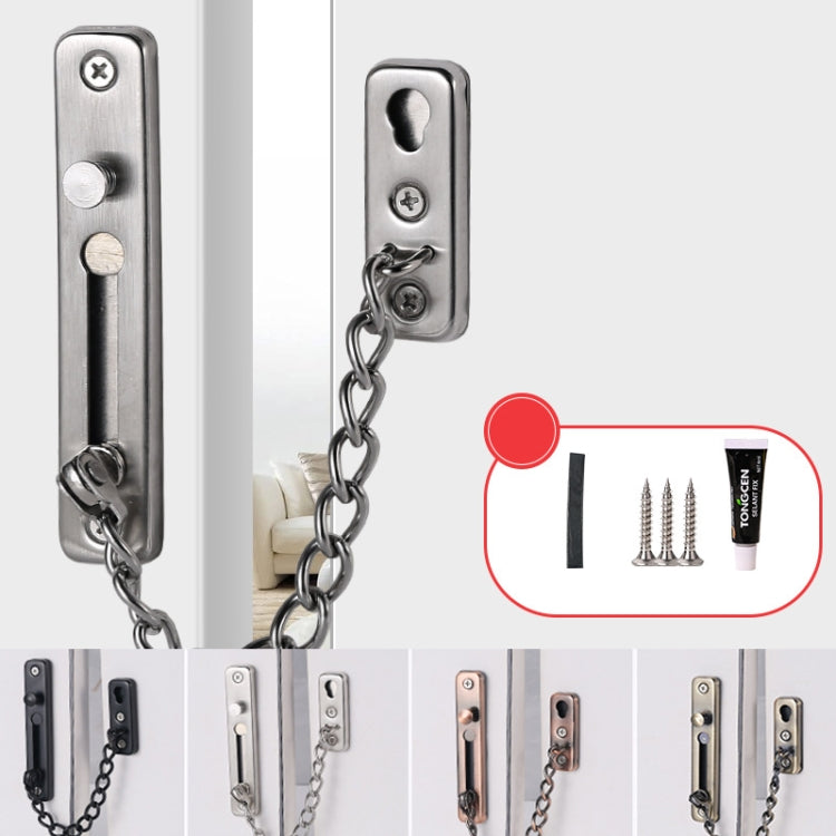 With Insurance Door Buckle Security Chain Anti-burglary Door Chain Latch Household Door Inside Reverse Lock Anti-burglary Buckle My Store