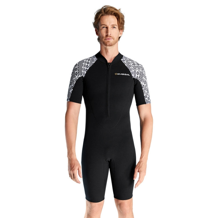 DIVE & SAIL 3mm Short Sleeve One-Piece Warm Wetsuit Cold Resistant Diving Surfing Swimsuit