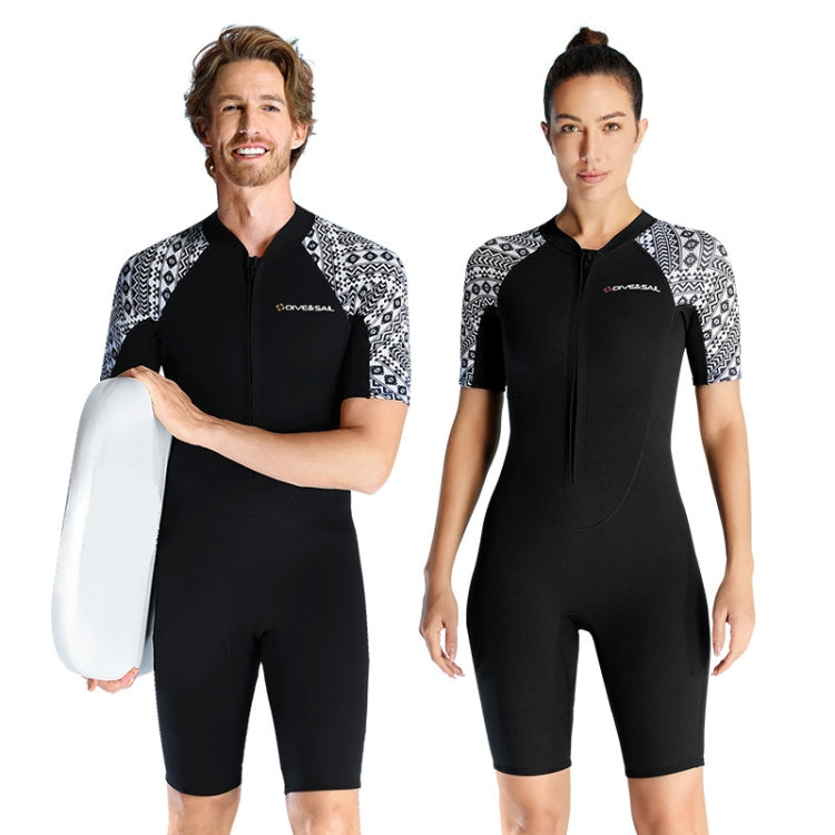 DIVE & SAIL 3mm Short Sleeve One-Piece Warm Wetsuit Cold Resistant Diving Surfing Swimsuit My Store