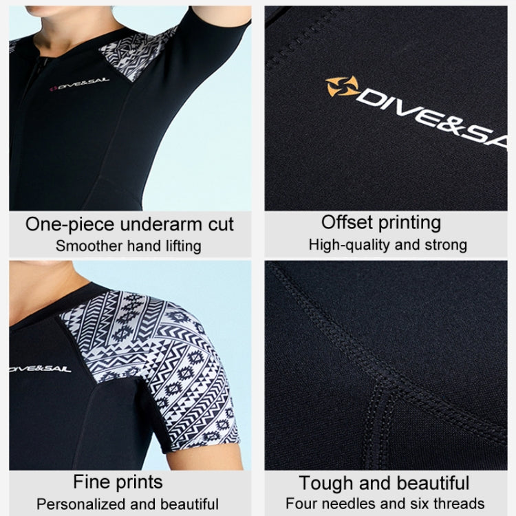 DIVE & SAIL 3mm Short Sleeve One-Piece Warm Wetsuit Cold Resistant Diving Surfing Swimsuit