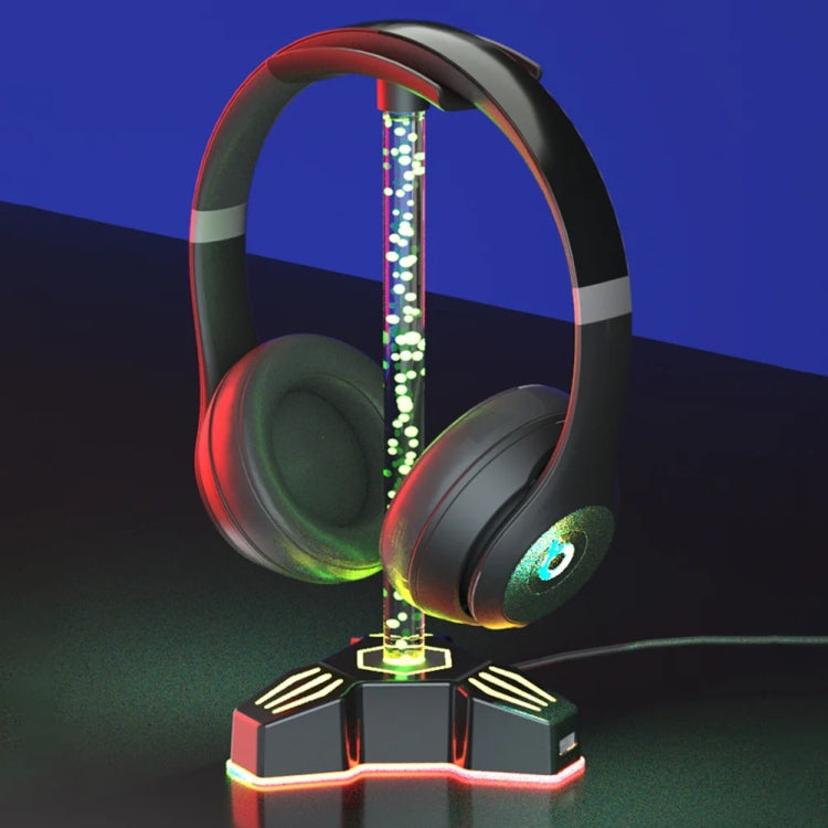 RGB Lighted Headphone Stand With Ambient Light USB Expansion Port Headphone Display Bracket