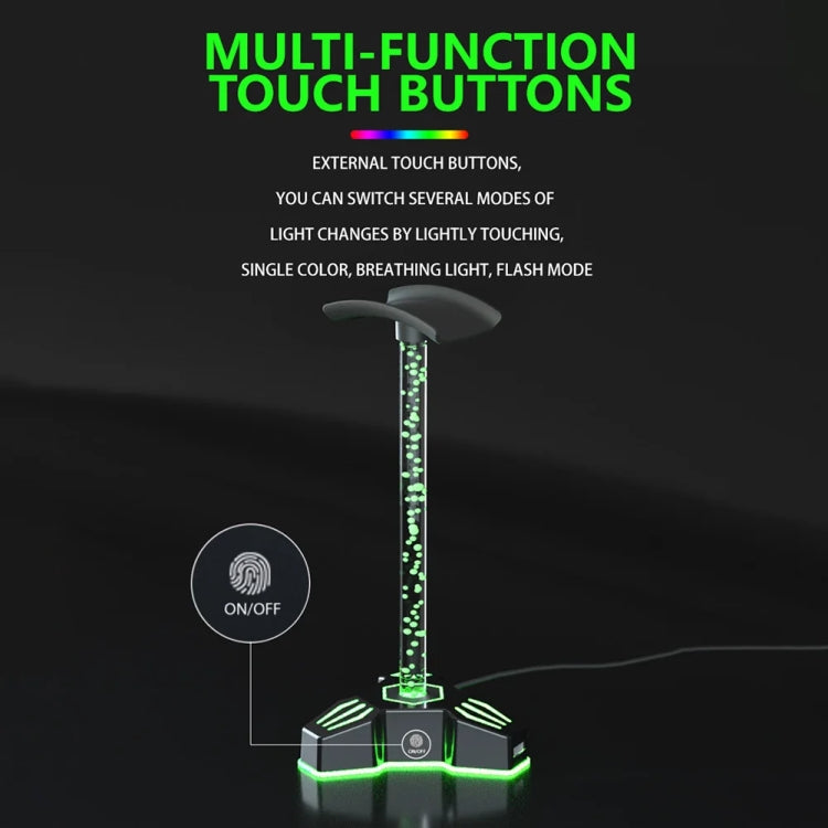 RGB Lighted Headphone Stand With Ambient Light USB Expansion Port Headphone Display Bracket