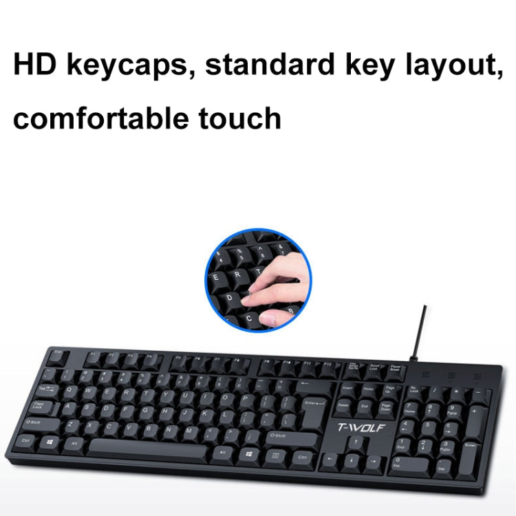 T-WOLF 104-keys USB Computer Office Home Wired Keyboard My Store