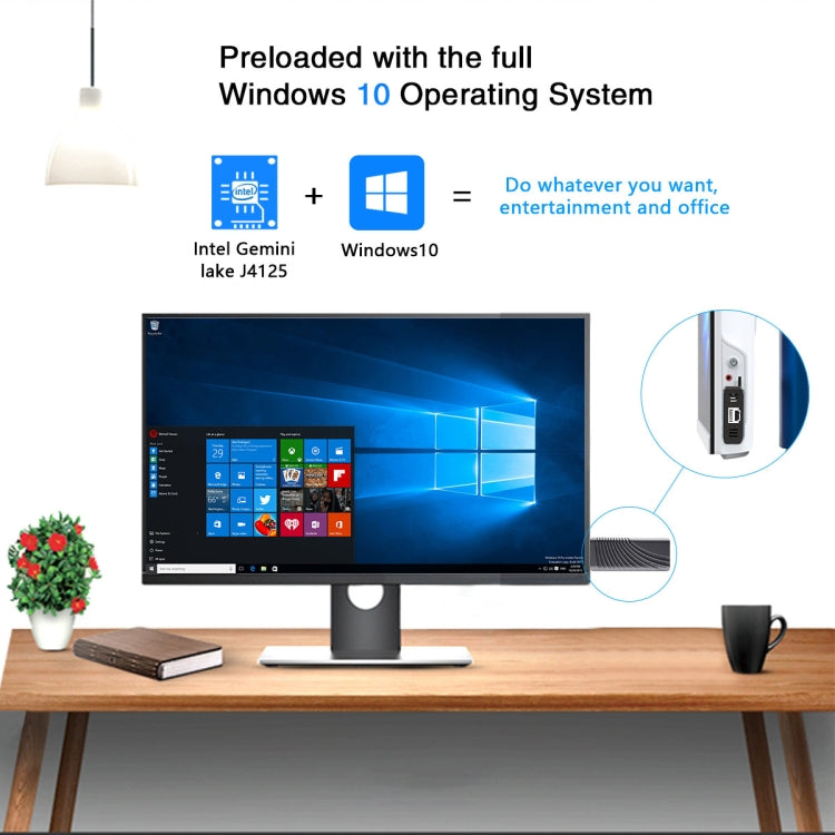 T6 Pro 6+128GB Intel Gemini Lake J4125 Mini PC With Windows 10 Operating System