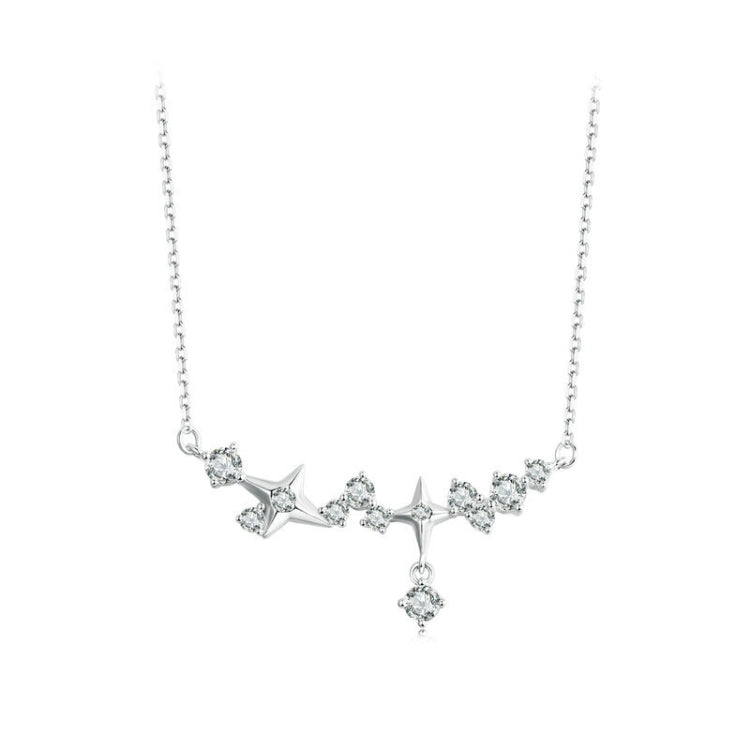 S925 Sterling Silver Platinum Plated Galaxy Clavicle Chain My Store