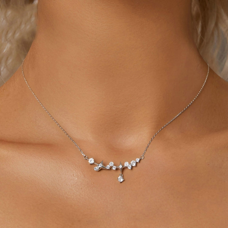 S925 Sterling Silver Platinum Plated Galaxy Clavicle Chain My Store