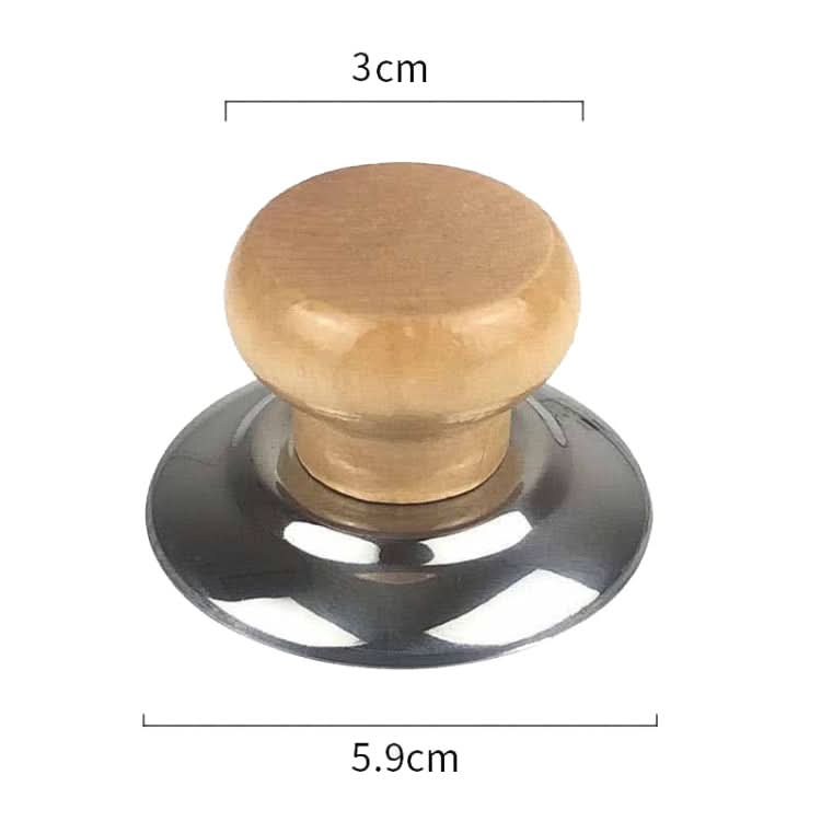 4pcs Household Cap Carrying Handle Kitchen Single Hole Pot Buttons Top Beads Pot Lid Accessories, Model: Solid Wood-Reluova