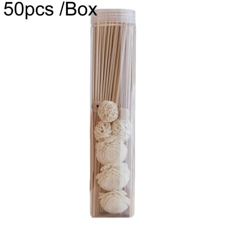 50pcs /Box 3mmx20cm Rattan Aromatherapy Stick Floral Water Diffuser Hotel Deodorizing Diffuser Stick(Wood Color)-Reluova