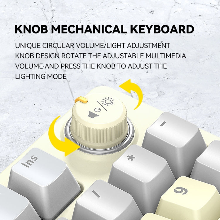 T-WOLF T50 97-keys RGB Luminous Color-Matching Game Mechanical Keyboard with Knob