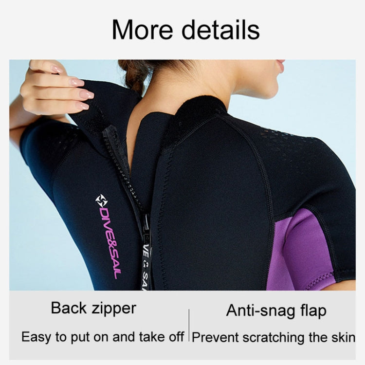 DIVE & SAIL 1.5mm Warm One-Piece Short Sleeve Wetsuit Outdoor Surfing Coldproof Snorkeling Suit