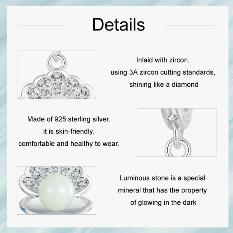 S925 Sterling Silver Ocean Style Luminous Shell Pendant DIY Beading My Store