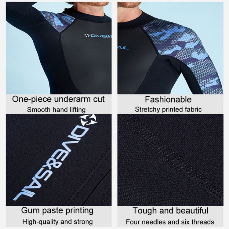 DIVE & SAIL 2mm Mens One Piece Long Sleeve Warm Wetsuit Surf Snorkeling Winter Wetsuit