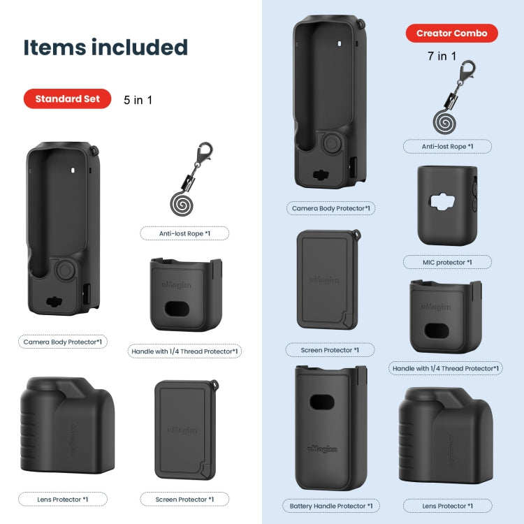 For DJI Osmo Pocket 3 AMagisn Silicone Protection Case Movement Camera Accessories