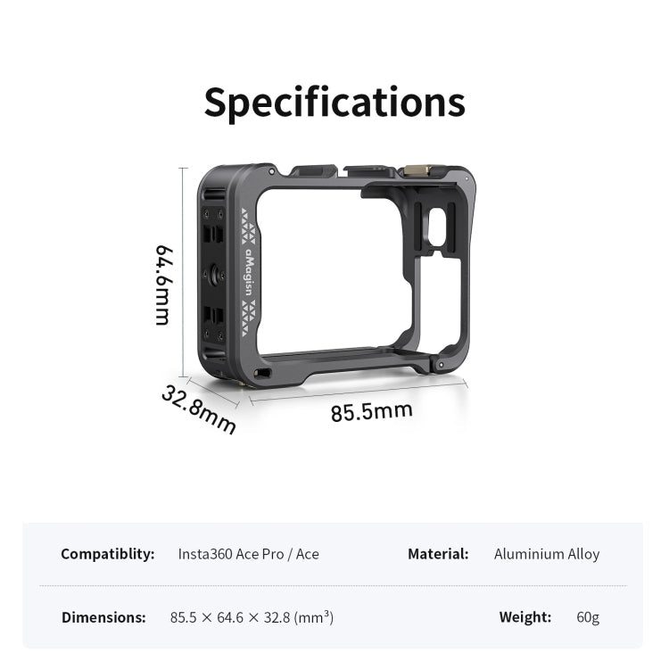 For Insta360 Ace / Ace Pro aMagisn Quick Disassembly Metal Rabbit Cage Border Accessories