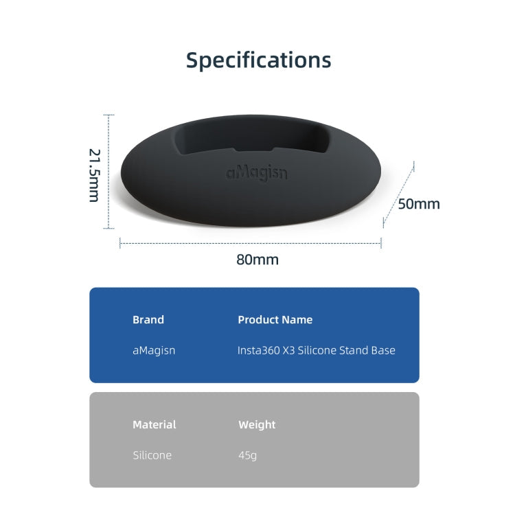 For Insta360 X3 aMagisn Desktop Silicone Base