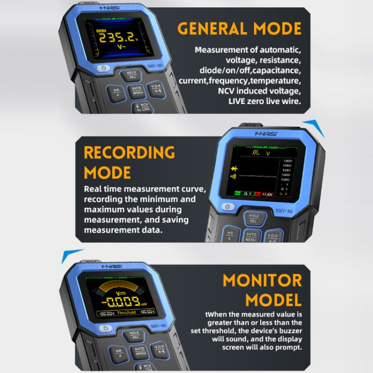 FNIRSI Fully Automatic Digital Display High Precision Intelligent Multimeter Reluova