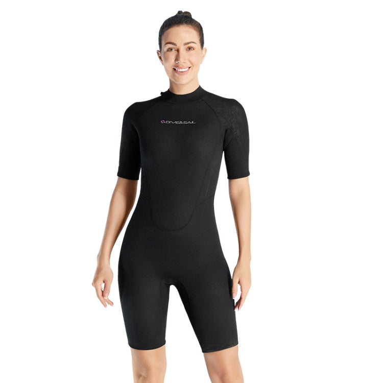 DIVE & SAIL 3mm Ladies One-Piece Short Sleeve Wetsuit Winter Thickened Surfing And Snorkeling Suit My Store