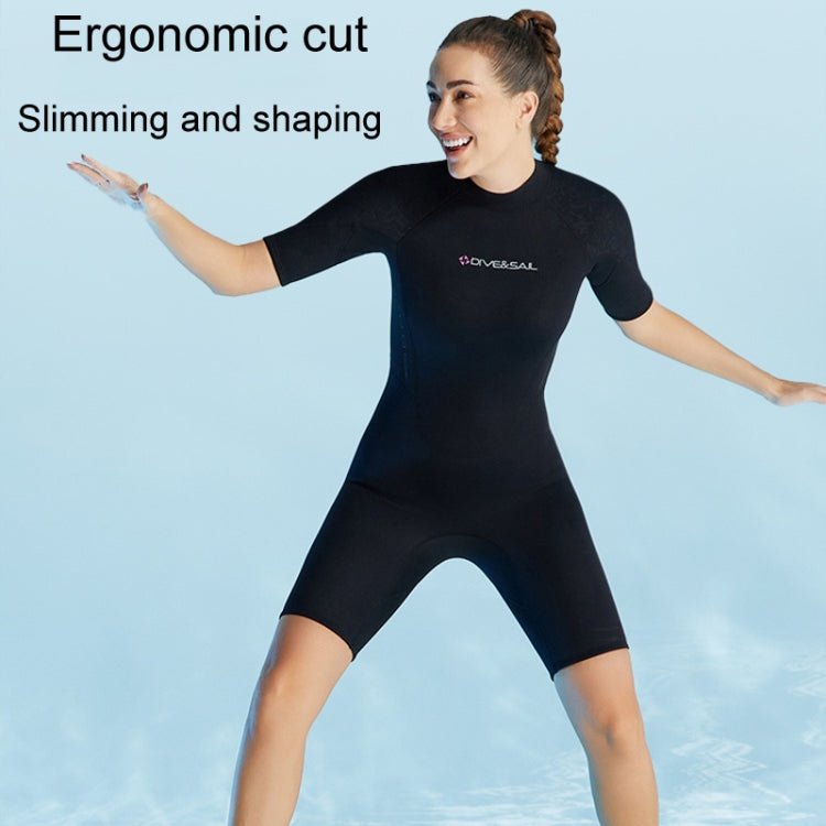 DIVE & SAIL 3mm Ladies One-Piece Short Sleeve Wetsuit Winter Thickened Surfing And Snorkeling Suit