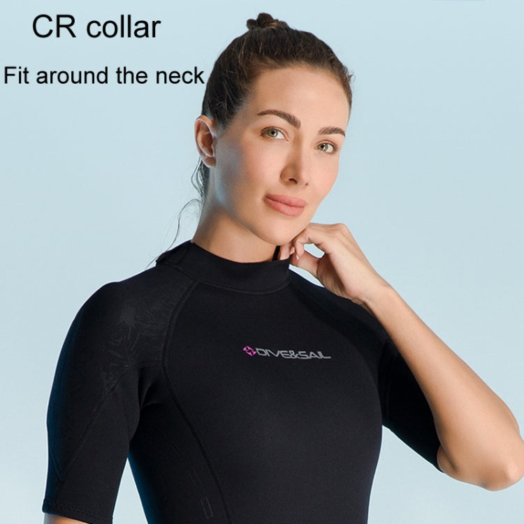 DIVE & SAIL 3mm Ladies One-Piece Short Sleeve Wetsuit Winter Thickened Surfing And Snorkeling Suit