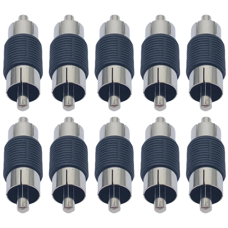 10pcs RCA Lotus Head Straight-through Male Monitoring Audio Adapter AV Butt Joint