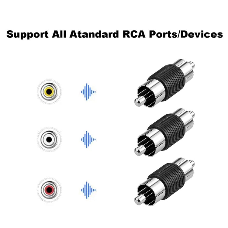 10pcs RCA Lotus Head Straight-through Male Monitoring Audio Adapter AV Butt Joint