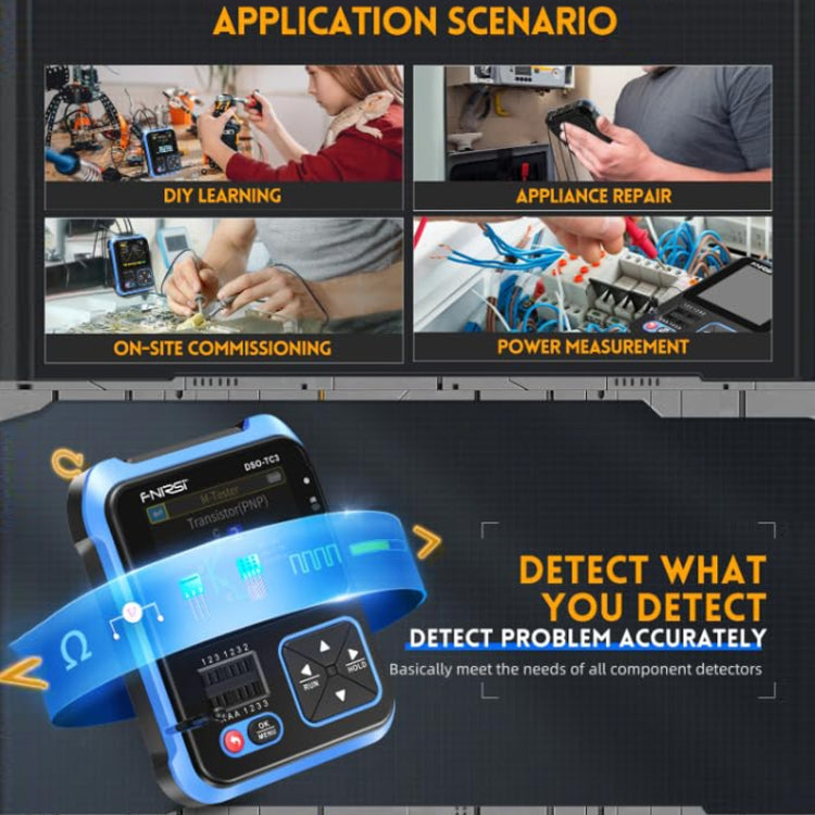 FNIRSI 3 In 1 Handheld Digital Oscilloscope LCR Transistor Tester Reluova