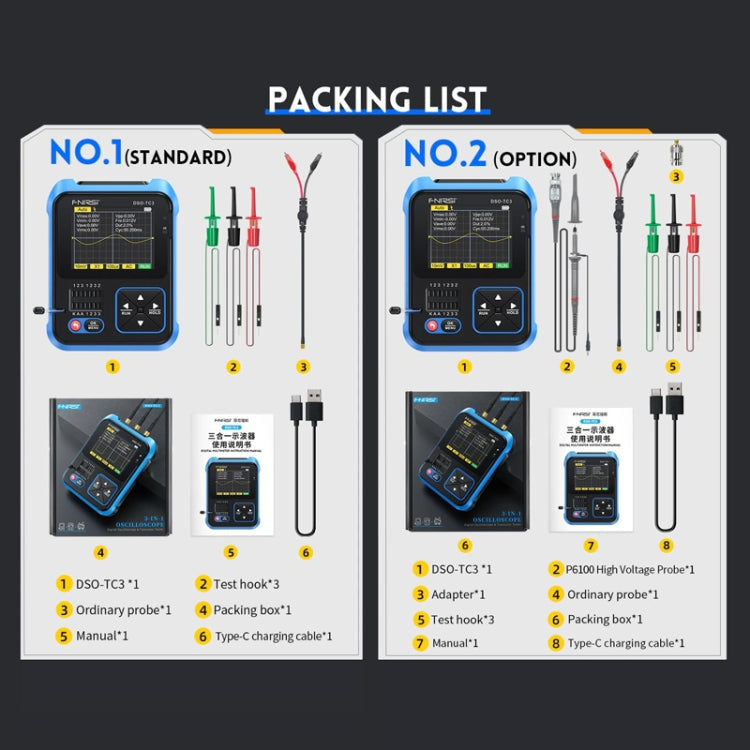 FNIRSI 3 In 1 Handheld Digital Oscilloscope LCR Transistor Tester Reluova