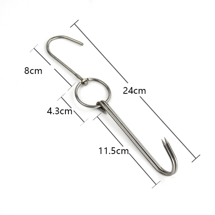 Stainless Steel Double Ring Duck Cooker Hanger Outdoor Barbecue Hanging Hook Stand