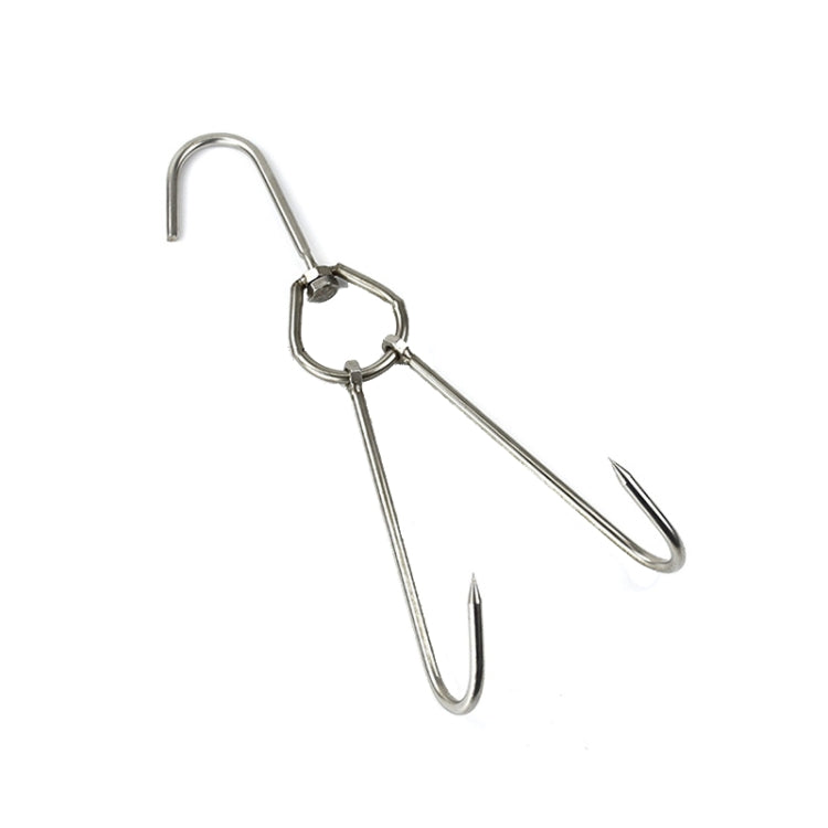 Stainless Steel Double Ring Duck Cooker Hanger Outdoor Barbecue Hanging Hook Stand