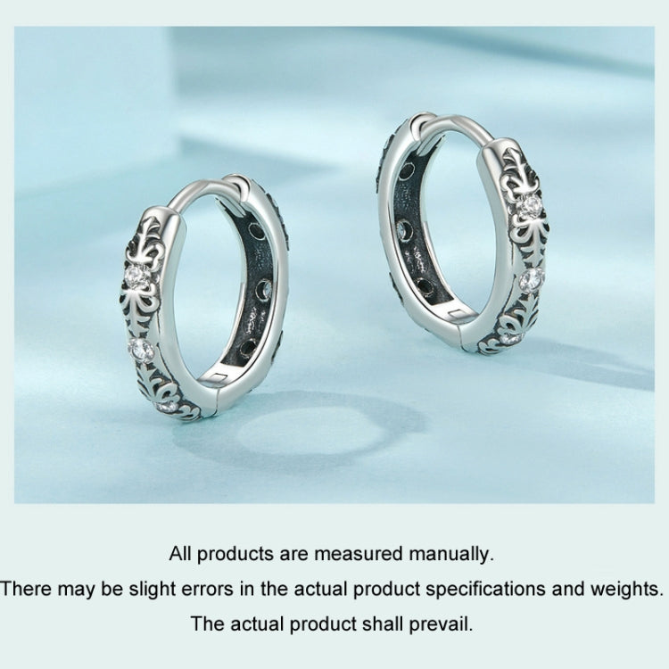 S925 Sterling Silver Retro Pattern Women Earrings My Store