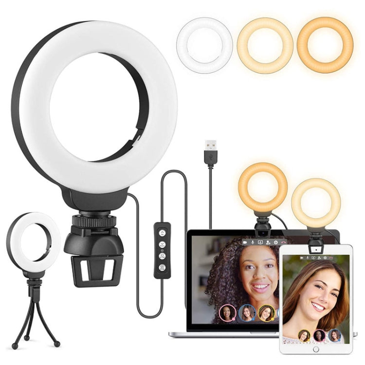 YRing48 4-Inch 48LEDs Laptop Camera Video Conference Live Beauty Ring Fill Light Reluova